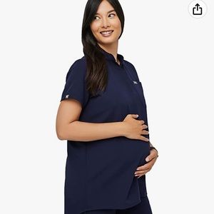 Figs Kitalie Maternity Scrub Top Navy Blue Size Large
